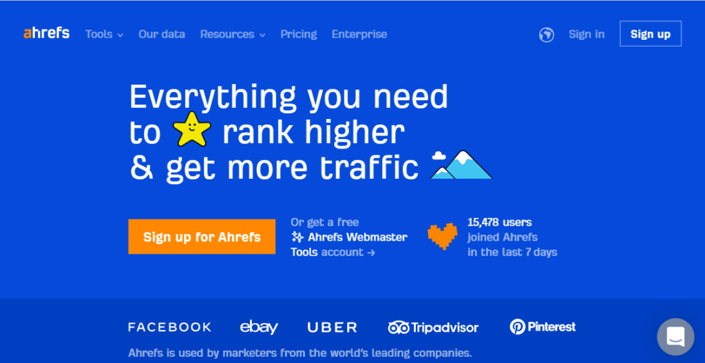 Ahrefs first page