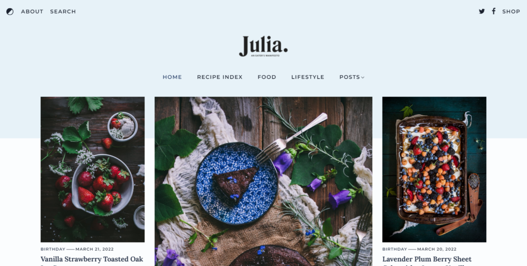 one of the page builders called Julia Lite