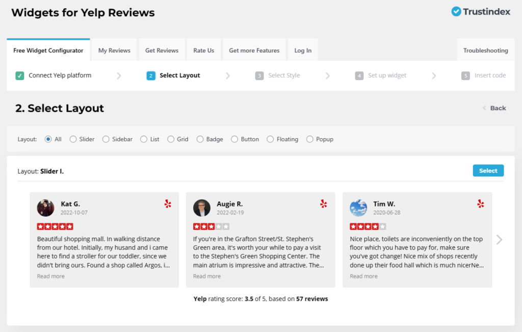 Yelp Review Widget