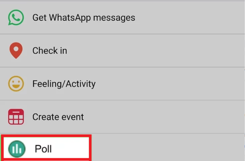 click on the three dots and create a poll on Facebook