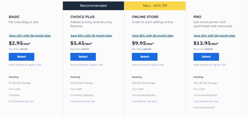 hosting with free domain on Bluehost