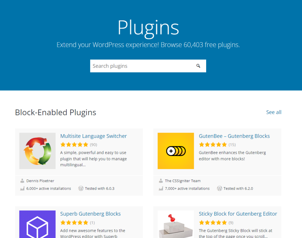 WordPress's plugin library