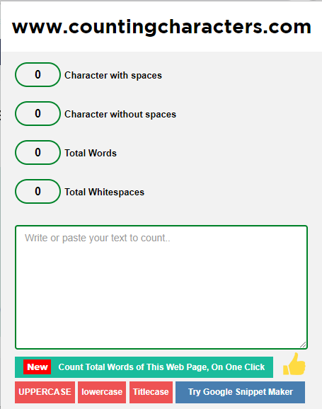 seo game with Counting Characters 