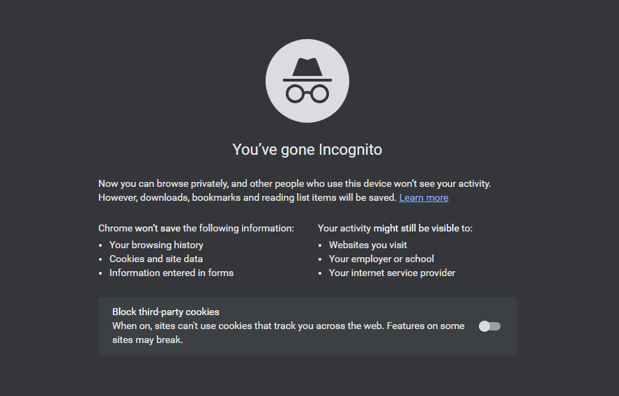 incognito window