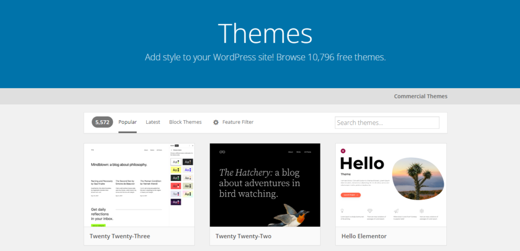 free WordPress plugins and themes are available on WordPress.org