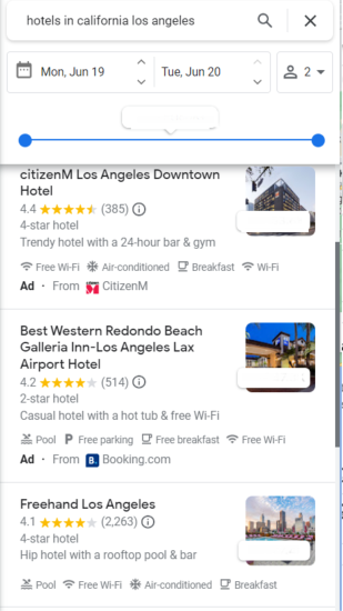 Example of Google Maps business listing