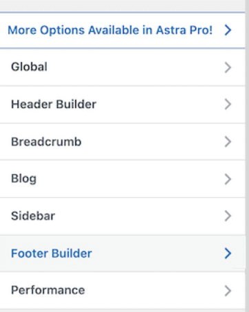 edit the footer in footer builder