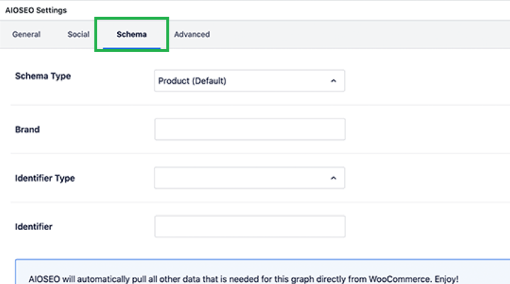 Schema settings for woocommerce with Yoast