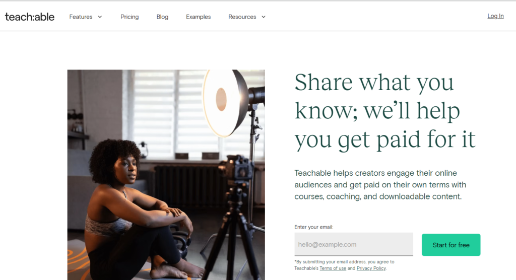 Teachable a platform to sell digital online courses, with transaction fees