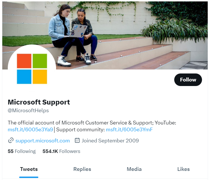 Microsoft Twitter profile avatar