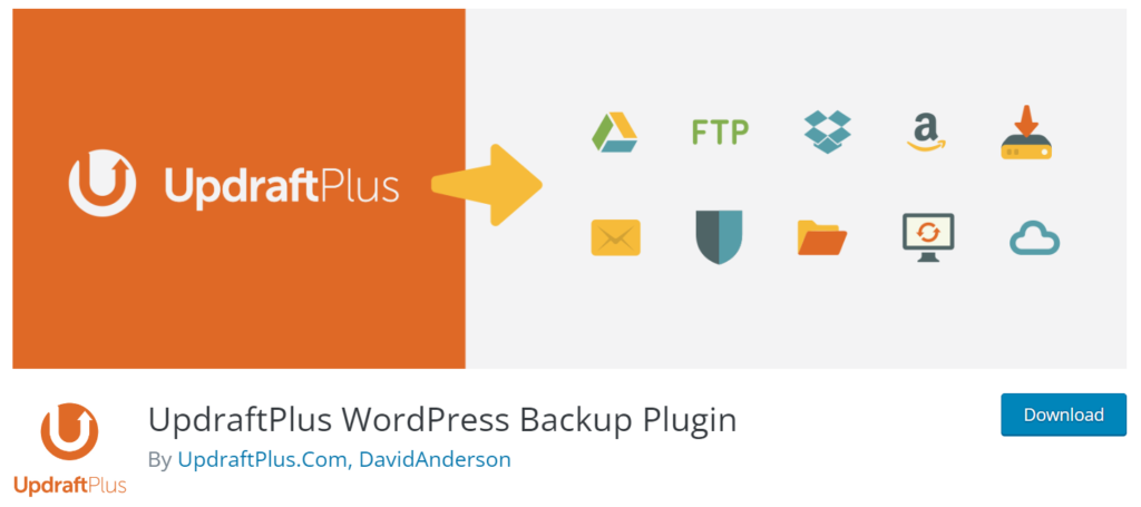 WordPress plugins like Updraft Plus cover the backup of your WordPress websites