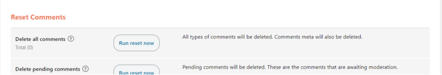 delete comments on entire website