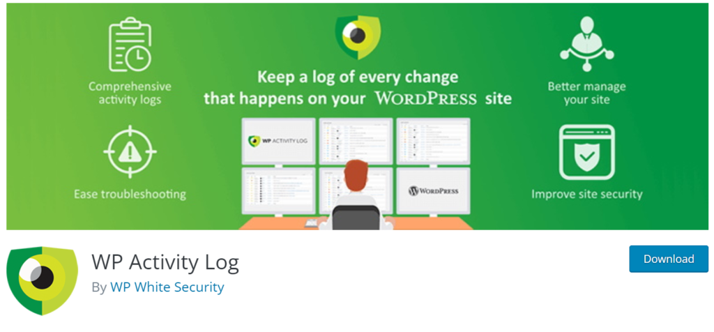 WP activity Log security plugin helps you keep record of user actions