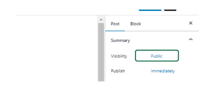 public and private page settings