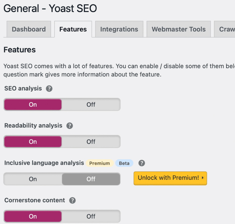 Yoast SEO stack general sitemaps settings