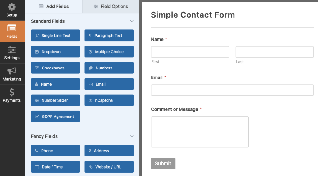 powerful form building features of WPForms