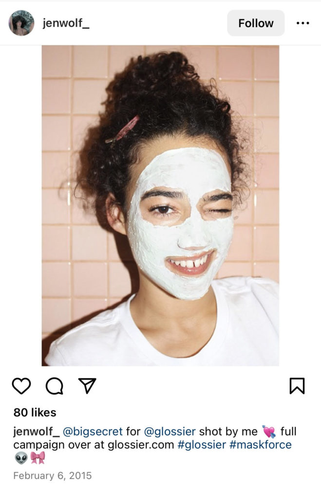 content marketing example of Glossier
