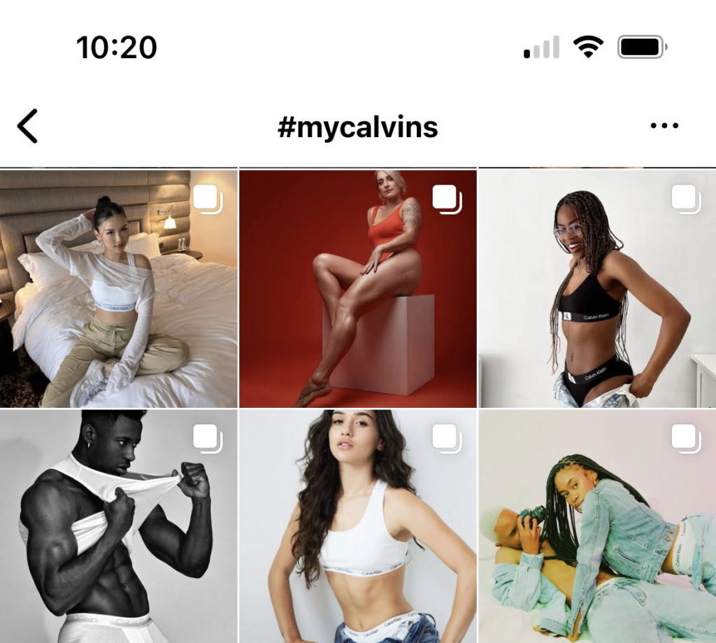 increase brand awareness with user content as seen from Calvin Klein
