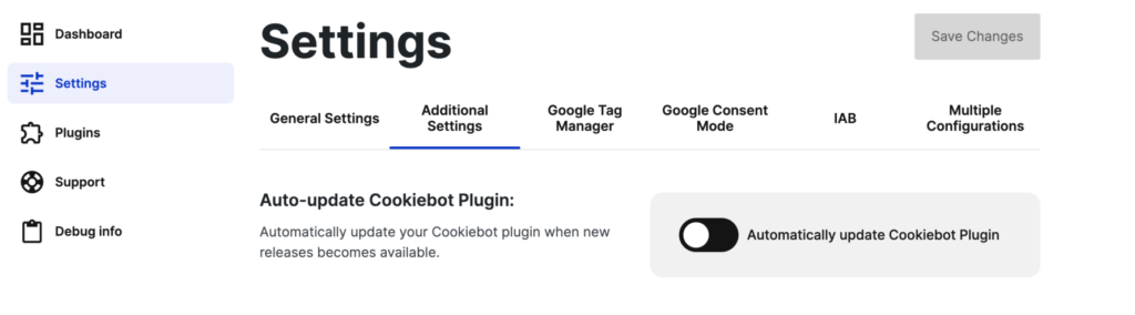 automatic cookie scanning with the free plugin Cookiebot