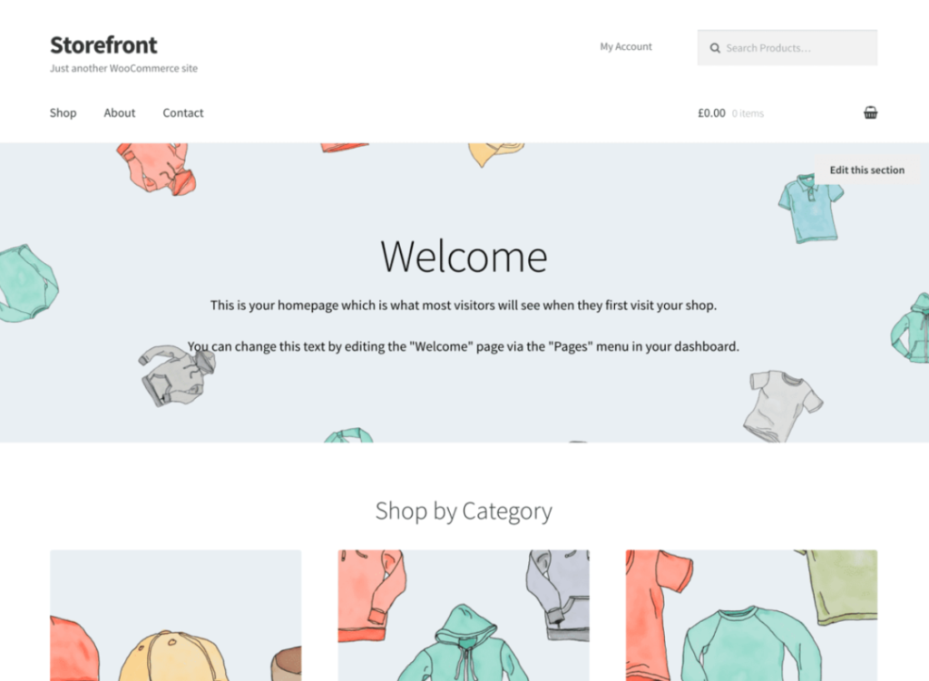 Storefront is a modern theme for WooCommerce