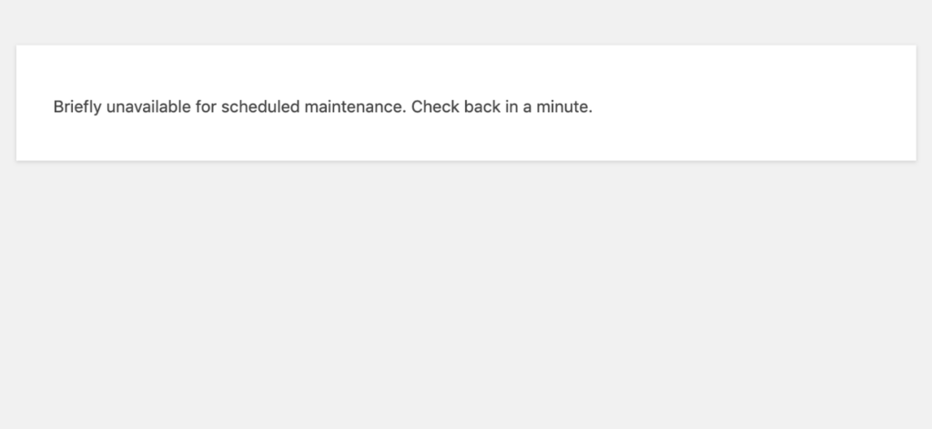 scheduled maintenance on maintenance page