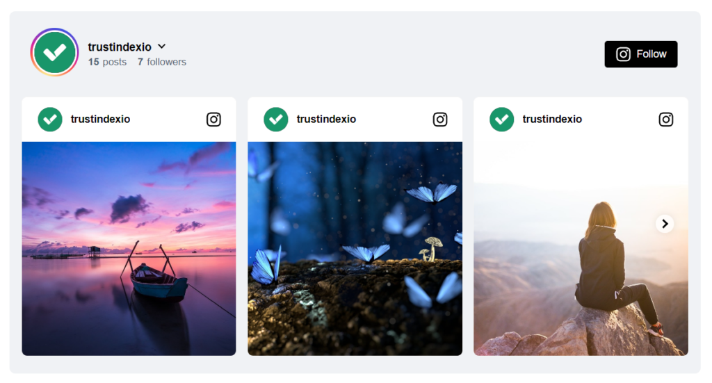 example of a slider instagram feed widget